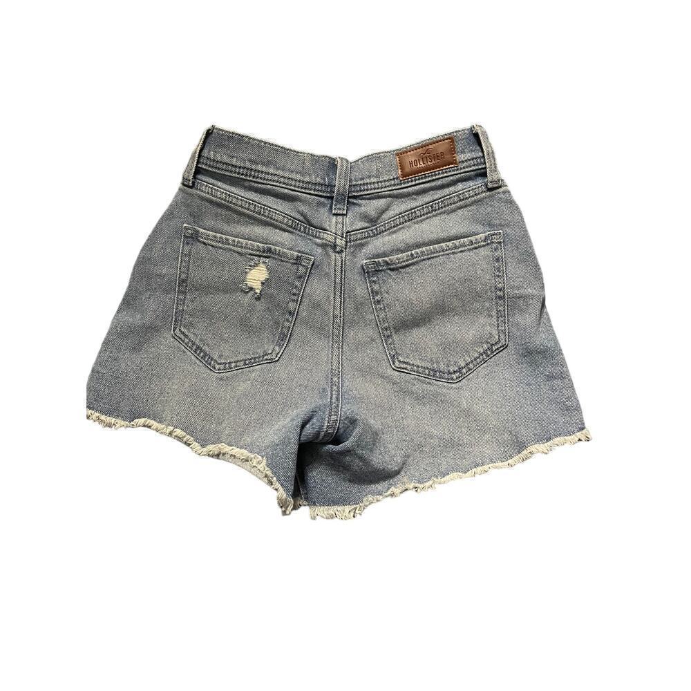 Hollister Curvy High Rise Crossover Denim Shorts Size 24/0 - Picture 4 of 5